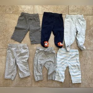 6 pairs of baby boy pants, leggings - 6 month size